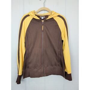 Paul & Joe for Target Womens Full Zip Track Jacket Hoodie Large Brown Yellow